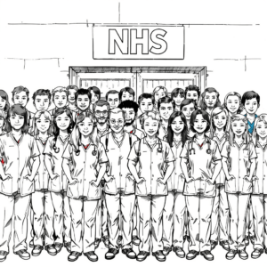 A group of NHS staff